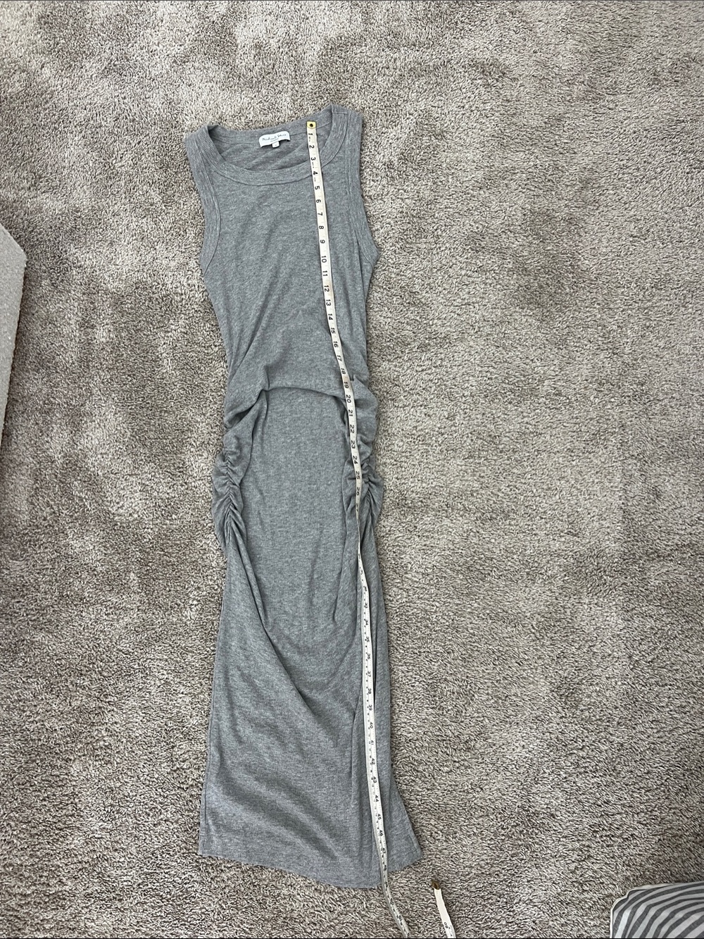 Michael Stars Heather Gray Sleeveless Ruched Maxi Dress